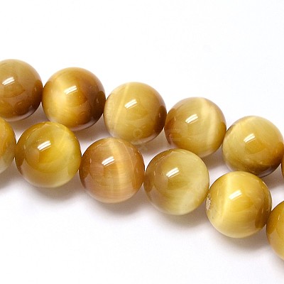 Natural Gold Tiger Eye Beads Strands G-C076-4mm-1AA-1