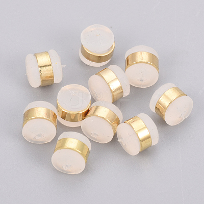 Brass Rubber Ear Nuts KK-T025-41G-1