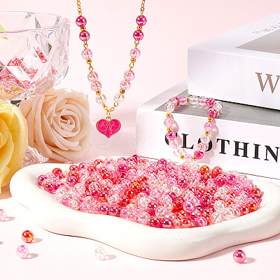 500Pcs 5 Colors Valentine's Day Transparent Acrylic Beads MACR-SP0001-29B-1