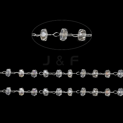 Glass Rondelle Beaded Chains CHS-B004-02P-1