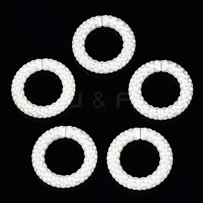 CCB Plastic Imitation Pearl Linking Rings CCB-Q091-013-1