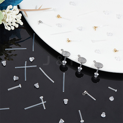 8Pcs 4 Style 304 Stainless Steel Ball Stud Earring Post FIND-NB0004-61-1