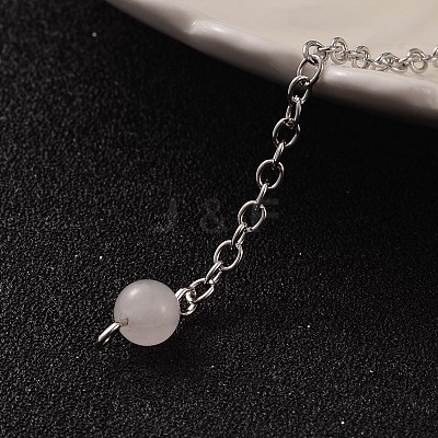 Teardrop Platinum Tone Brass Rose Quartz Dowsing Pendulums X-MAK-M015-03H-1