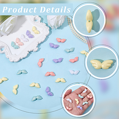 200Pcs UV Plating Opaque Acrylic Beads OACR-PA0001-89-1