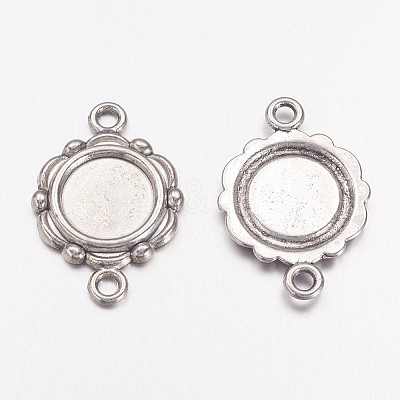 Tibetan Style Link Cabochon Bezel Settings LS-TIBEP-0578-S-FF-1