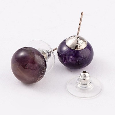Amethyst Stud Earrings G-F267-09D-1