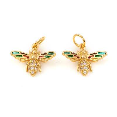 Brass Micro Pave Cubic Zirconia Pendants KK-I672-45G-1