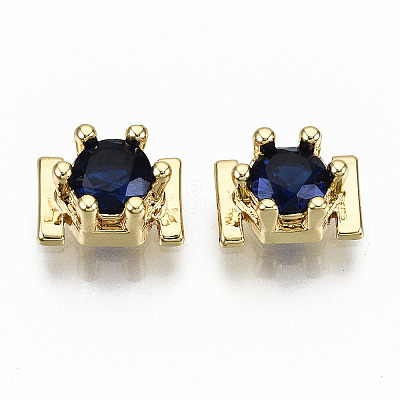 Brass Micro Pave Cubic Zirconia Cabochons KK-S061-48G-B-NR-1