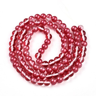Baking Paint Transparent Glass Beads X1-DGLA-N011-8mm-06-1