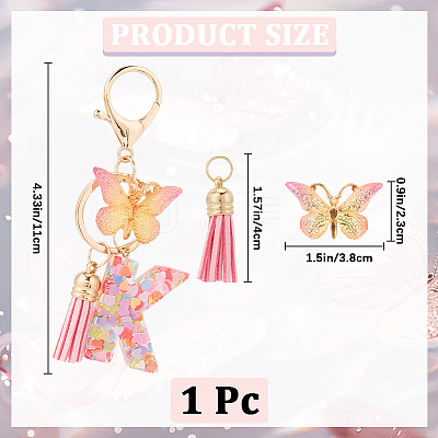 Zinc Alloy Tassel Keychain KEYC-WH20004-12O-1