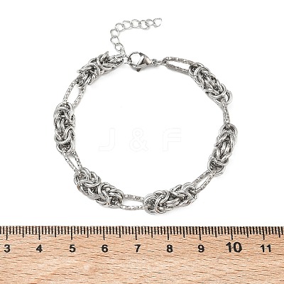 Unisex 304 Stainless Steel Byzantine Chains Bracelets BJEW-G790-05P-1