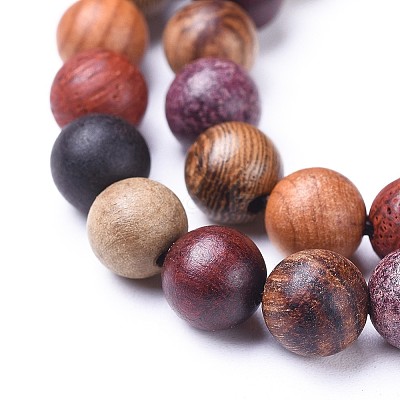 Natural Wood Beads Strands X-WOOD-F008-07-C-1