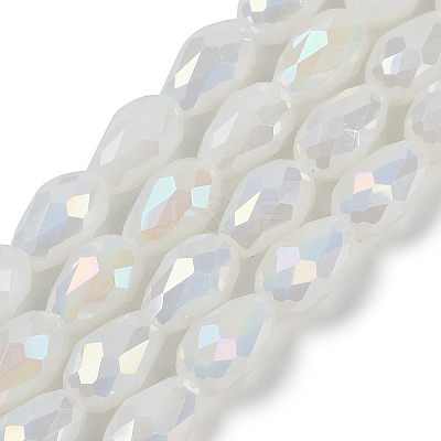 Opaque Solid Color Electroplate Glass Beads Strands EGLA-N013-J10mm-B03-1