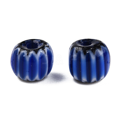Handmade Lampwork Chevron Beads Strands LAMP-N023-003-1
