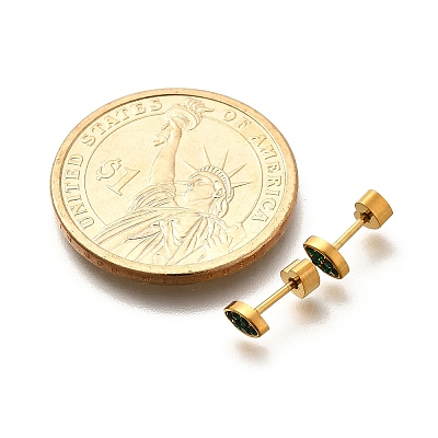 Ion Plating(IP) 304 Stainless Steel Stud Earrings EJEW-A118-13G-01-1