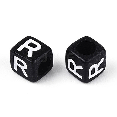 Initial Acrylic Horizontal Hole Beads X-OACR-ZX006-35R-1
