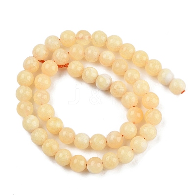 Natural Yellow Calcite Beads Strands G-C251-A01-8mm-1