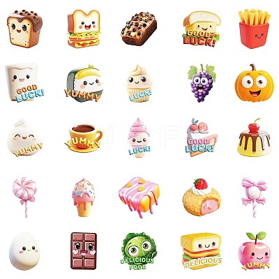 50Pcs Cartoon Food Paper Sticker STIC-C012-11-1