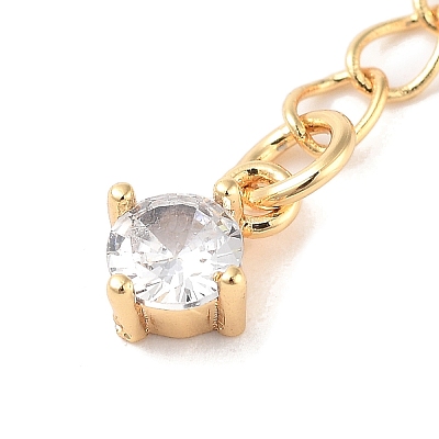 Brass with Cubic Zirconia Chain Extender LS-KK-B102-43G-1