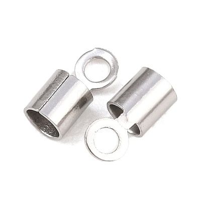 304 Stainless Steel Fold Over Crimp Cord Ends STAS-P434-05D-P-1