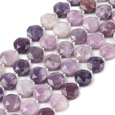 Natural Lilac Jade/Lepidolite Beads Strands G-N342-76A-1