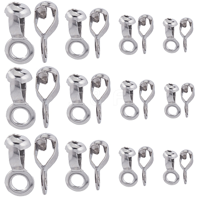 80Pcs 4 Styles 304 Stainless Steel Ball Chain Connectors FIND-SC0011-11-1