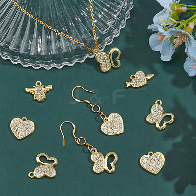 50Pcs 5 Styles Rack Plating Alloy Pendants FIND-CA0007-30-1