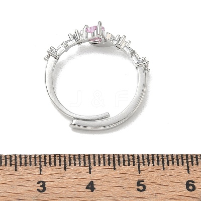 Brass Micro Pave Cubic Zirconia Finger Rings CU-CBADE6A-02B-P-1