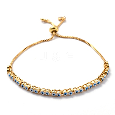Adjustable Brass Enamel Slider Bracelets BJEW-L652-23-G-1