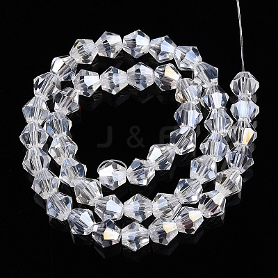 Transparent Electroplate Glass Beads Strands EGLA-TACDZ0005-6mm-03B-1