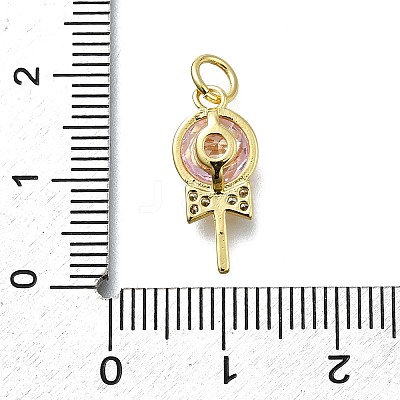 Brass Micro Pave Cubic Zirconia Pendants KK-K400-42G-02-1