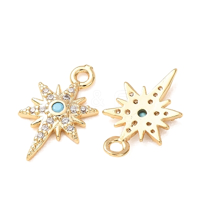 Brass Micro Pave Light Sky Blue Cubic Zirconia Pendants CU-K002-27A-G-1