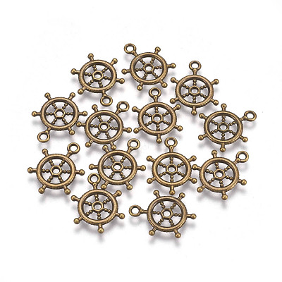 Tibetan Style Alloy Helm Pendants X-TIBEP-S257-AB-FF-1