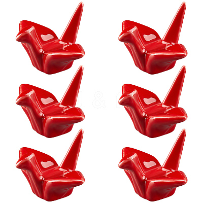Paper Crane Ceramic Chopstick Stands DJEW-WH0058-12C-1