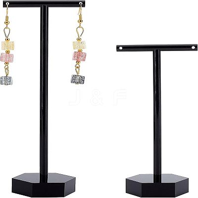 2 Sets 2 Style T-Shape Acrylic Jewelry Display Rack AJEW-FG0001-63B-1