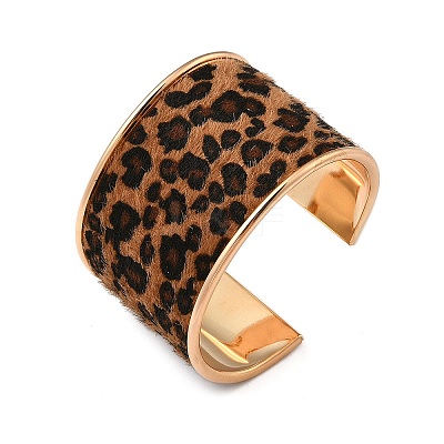 Alloy PU Open Cuff Bangles Bangles BJEW-U014-01G-01-1