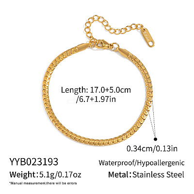 304 Stainless Steel Link Chain Bracelets for Women AF5599-3-1