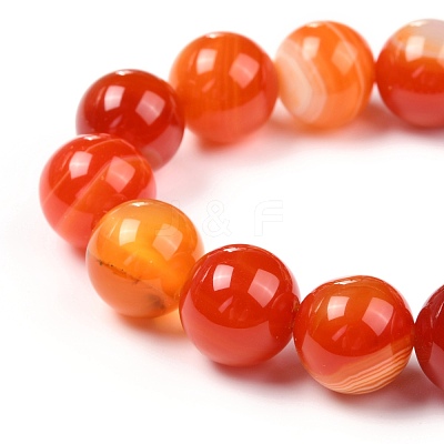 Natural Banded Agate/Striped Agate Beads Strands G-G582-C-1