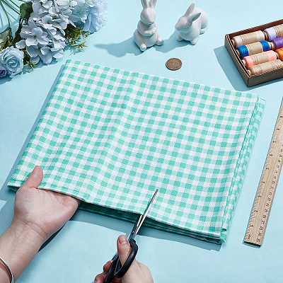 Tartan Cotton Fabric DIY-WH0816-563B-1