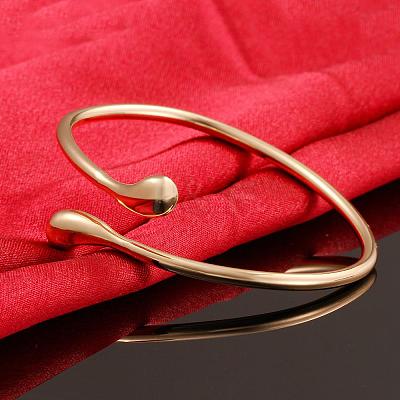 Real 18K Gold Plated Brass teardrop BJEW-BB07402-1