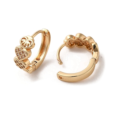 Brass Micro Pave Cubic Zirconia Hoop Earrings EJEW-C073-32KCG-1