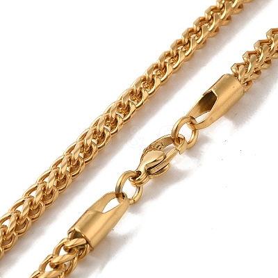 Ion Plating(IP) 304 Stainless Steel Wheat Chain Necklaces for Women Men BJEW-Q341-13G-1