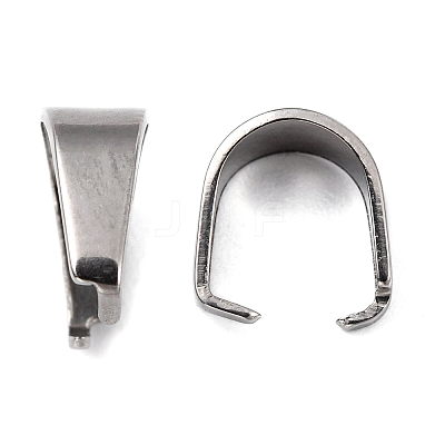 Tarnish Resistant 304 Stainless Steel Snap on Bails STAS-R048-9x7mm-1