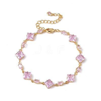 Brass Link Chain Bracelets BJEW-D378-07G-1