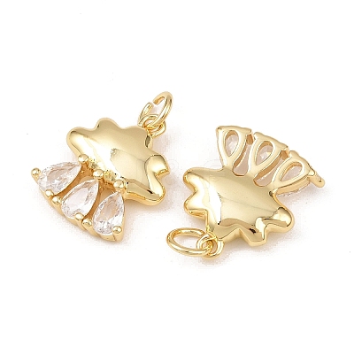 Brass Micro Pave Cubic Zirconia Pendants KK-G544-24G-1