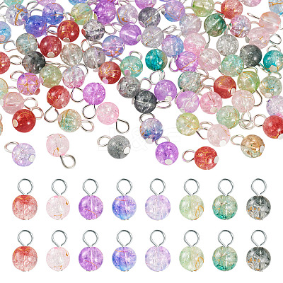 80Pcs 8 Style Transparent Acrylic Pendants PALLOY-TAC0201-1