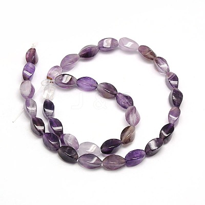 Natural Twist Amethyst Beads Strands G-L243B-03-1