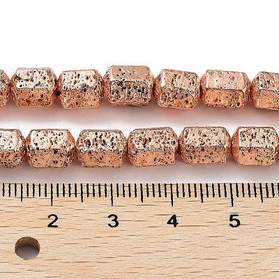 Electroplated Natural Lava Rock Beads Strands G-H303-A10-RG02-1