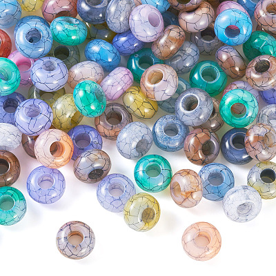 Transparent Crackle Acrylic Beads CACR-TAC0003-1
