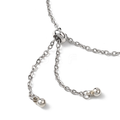 304 Stainless Steel Cable & Bar Link Chain Slider Bracelets for Women BJEW-JB12858-02-1